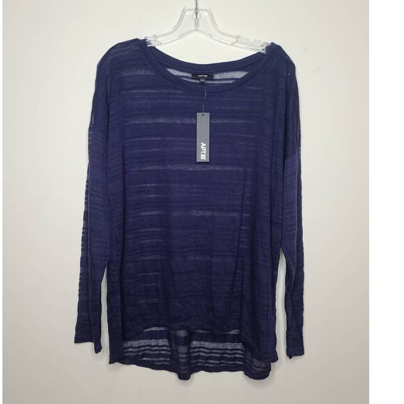 NWT Apt 9 sheer striped tunic blouse - large - Picture 1 of 7